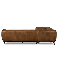 Avori Leather 3-Piece L-Shaped Sofa, Macy's Exclusive