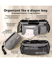 KeaBabies Stash Stroller Organizer Bag, Storage Caddy with Cup Holders, Fits Most Strollers and Wagons