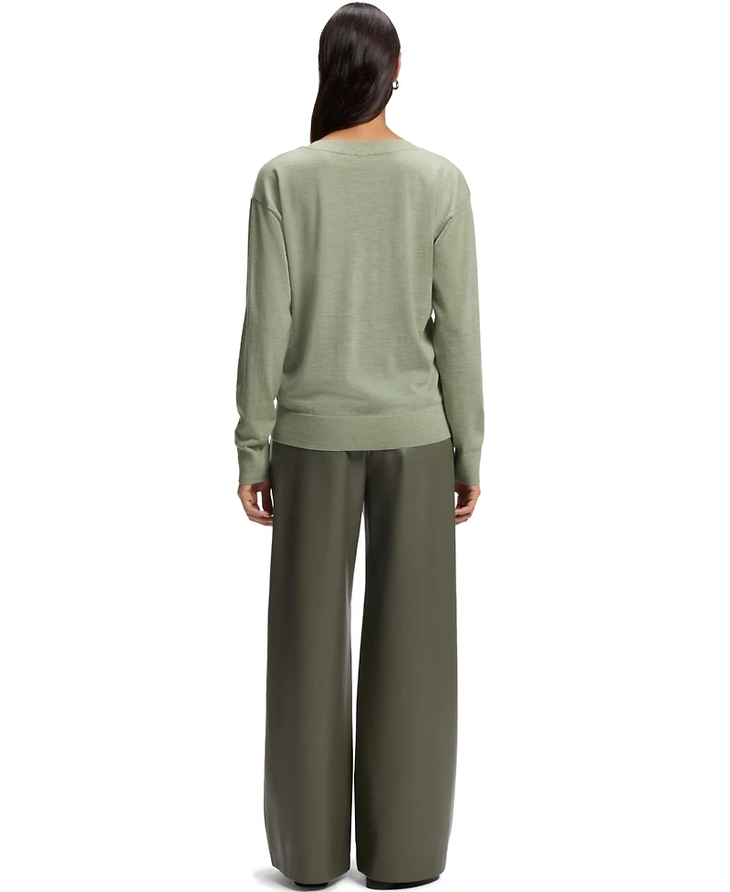 Boss by Hugo Women's Merino Wool Relaxed-Fit Sweater