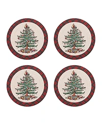 Spode Christmas Tree Tartan Braided Placemats, Set of 4