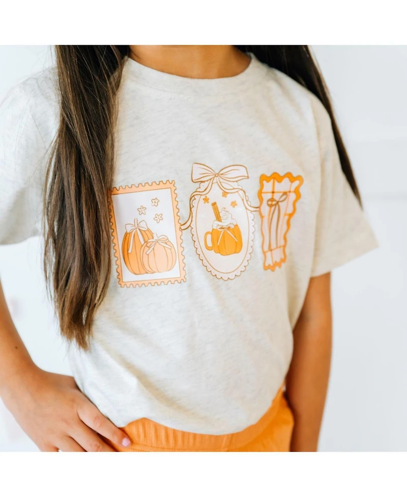Sweet Wink Little Girls Pumpkin Cameo Short Sleeve T-Shirt