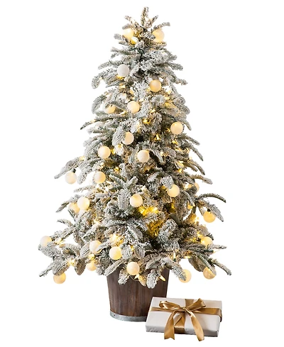 Balsam Hill 4.5 ft Snow Flurry Pre-Lit Potted Tree