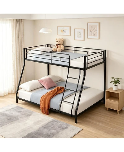 Streamdale Furniture Modern Space-Saving Stacked Metal Bed Frame, Noise-Free, Easy Assembly