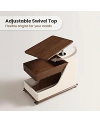 Streamdale Furniture Adjustable Height Portable Side Table with Storage
