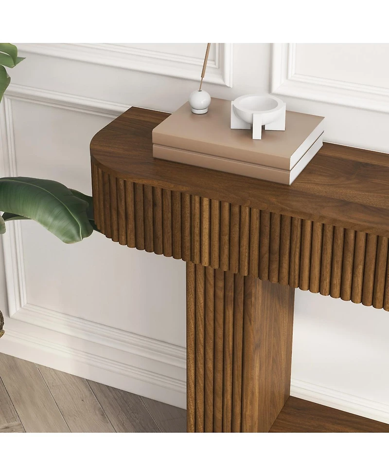 Streamdale Furniture62.9" Long Wooden Farmhouse Console Table for Living Room and Hallway