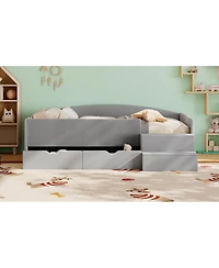 Streamdale Furniture Twin Size Upholstered Daybed Frame with 2 Storage Drawers