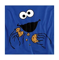 Sesame Street Men's Cookie Monster Om Nom Face Graphic 100% Cotton Crewneck Sweatshirt
