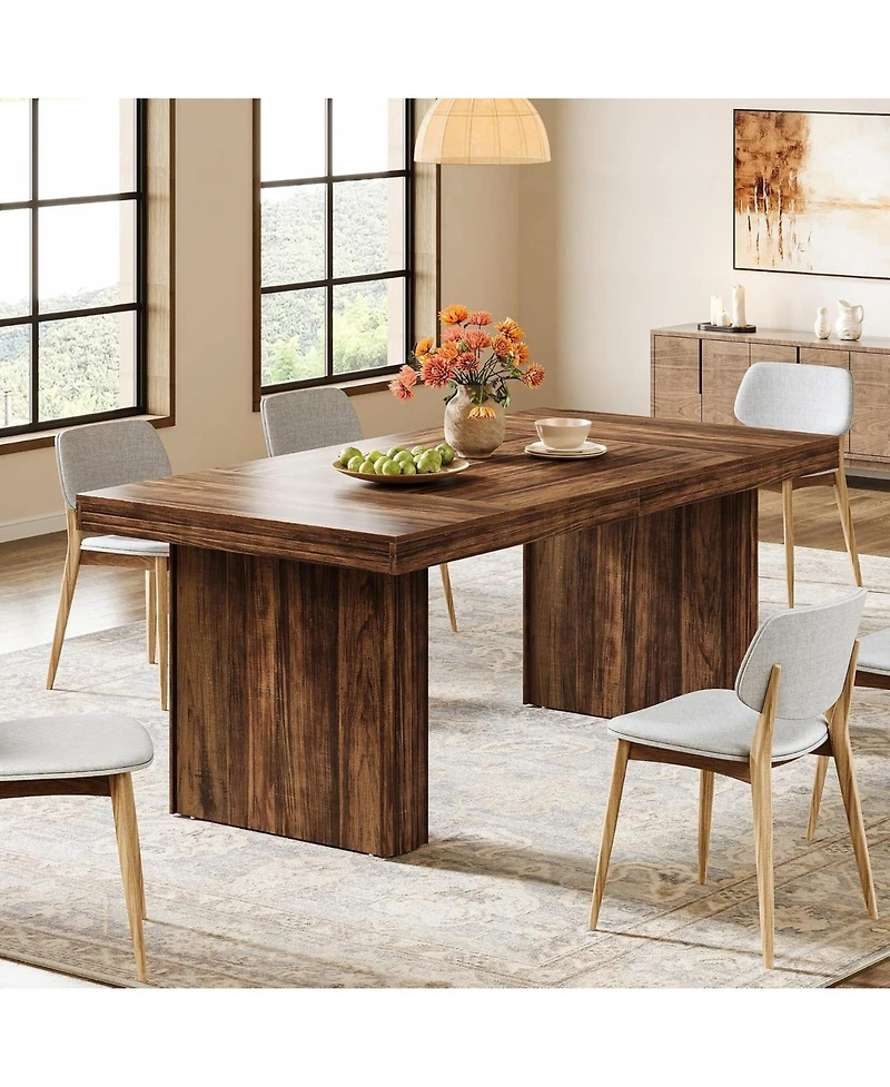 Tribesigns 63 Inches Farmhouse Dining Table for 6,Modern Kitchen Table