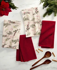 Elrene Holiday Tree Trimmings Kitchen Towels, Set of 4