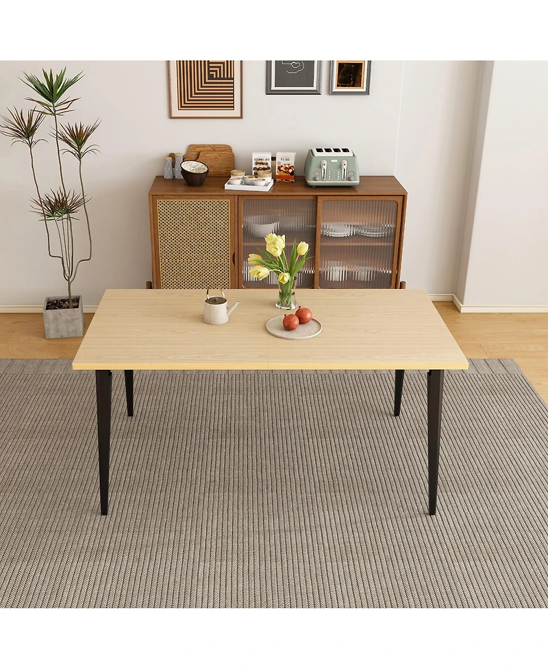 Flynama 63 Inch Rectangular Dining Table with Legs