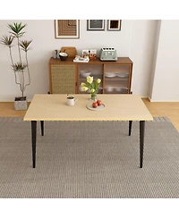 Flynama 63 Inch Rectangular Dining Table with Legs