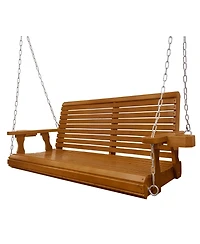 Mega Casa 2-Seater 4.5 Ft Large Wooden Porch Swing for Outdoor Patio Garden