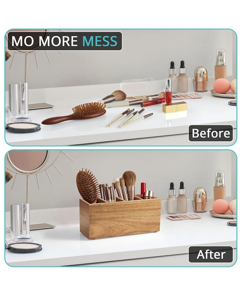 Danrong Wood Desk Organizer 4 Slot Desktop Storage Holder