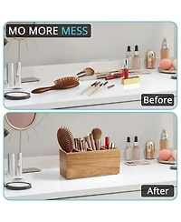 Danrong Wood Desk Organizer 4 Slot Desktop Storage Holder