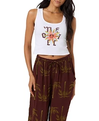 O'Neill Women's Asterisk Ribbed Cropped Scoop Neck Tank Top