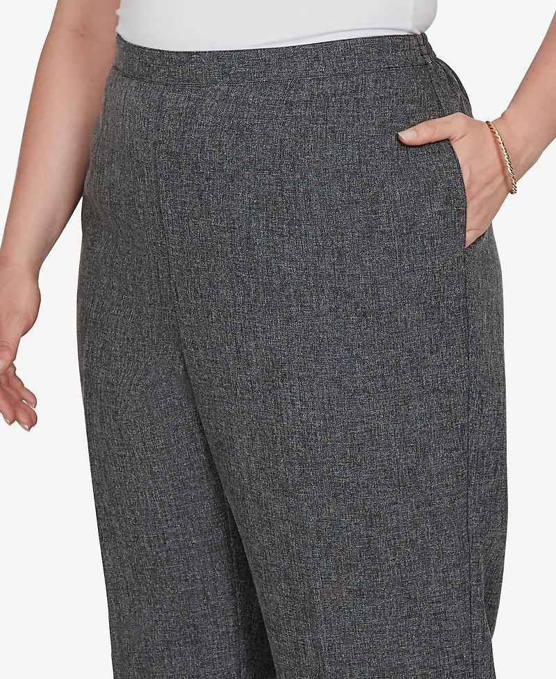Alfred Dunner Plus Pull-On Mid-Rise Straight Pants