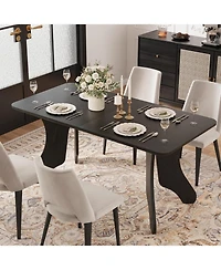Gaomon 63 in Rectangular Dining Table for 4-6 People, Antler-Inspired Modern Farmhouse Kitchen Table for Dining Room, Living Room or Office