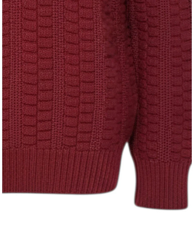 Hope & Henry Little and Big Boys' S - Xl Organic Half Zip Cable Pullover Sweater