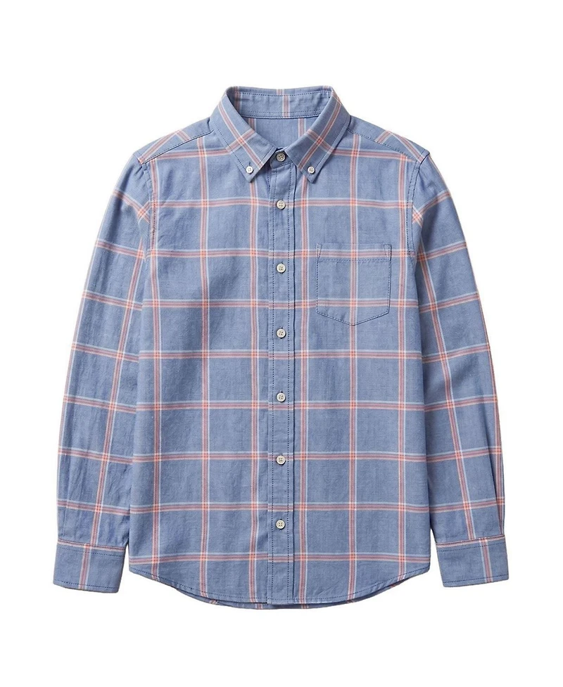 Hope & Henry Little and Big Boys' Organic Long Sleeve Stretch Poplin Shirt