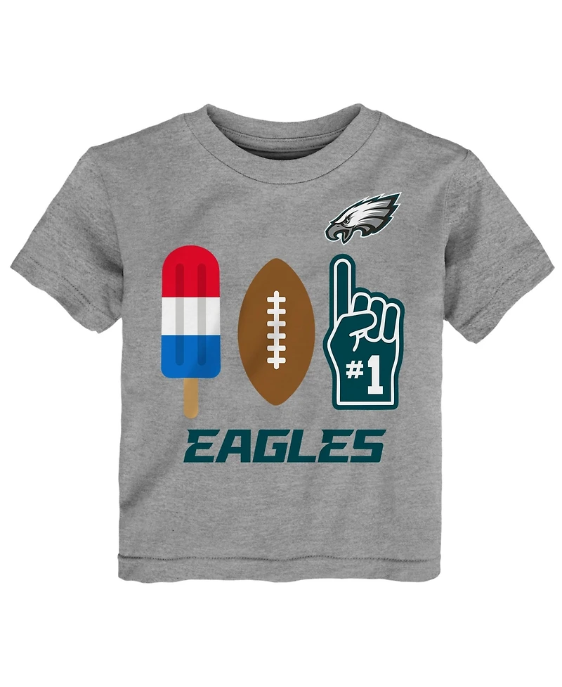 Nfl Toddler Heather Gray Philadelphia Eagles Americana Pop T-Shirt