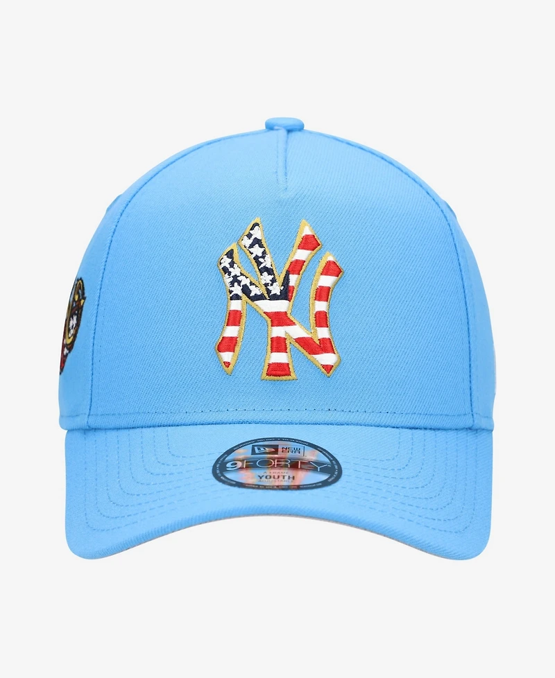 New Era Big Boys and Girls Light Blue New York Yankees Celebrate America's 250th 9FORTY A-Frame Adjustable Hat