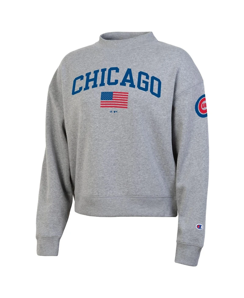 Champion Women's Chicago Cubs Americana Triumph Fleece Graphic Sweatshirt