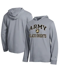 Champion Men's Heather Gray Army Black Knights High Motor All-Star Long Sleeve Hooded T-Shirt