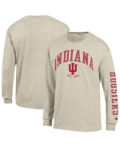 Champion Men's Indiana Hoosiers Neutral Arch Long-Sleeve Crewneck T-Shirt