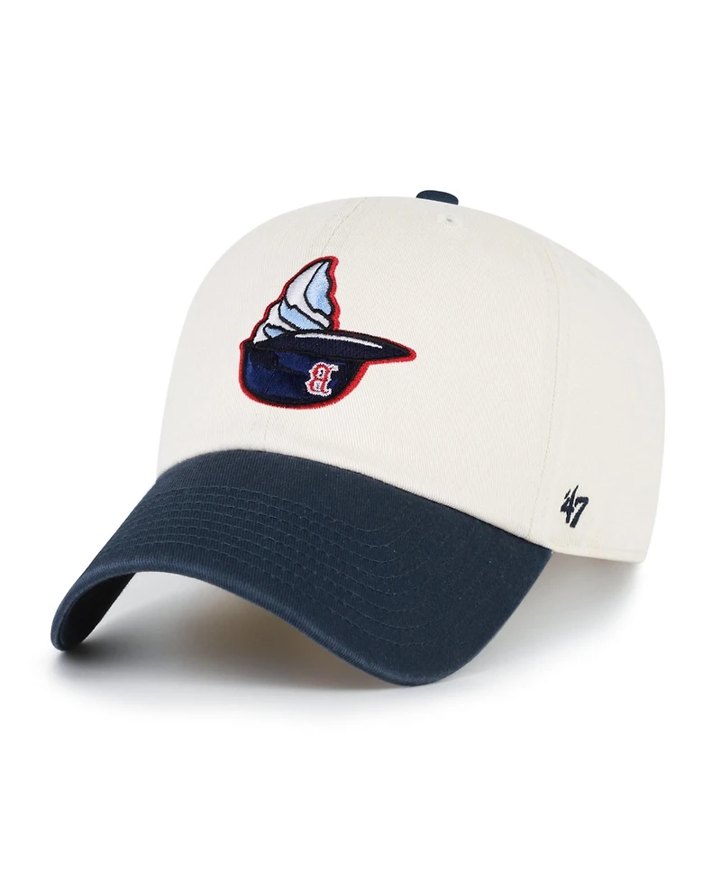 '47 Brand Men's Natural Boston Red Sox Single Swirl Ice Cream Helmet 2.0 Clean Up Adjustable Hat