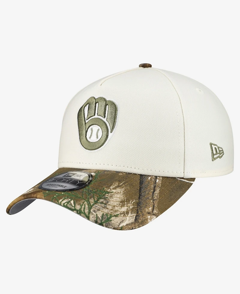 New Era Men's Khaki/Realtree Camo Milwaukee Brewers 9FORTY A-Frame Adjustable Hat
