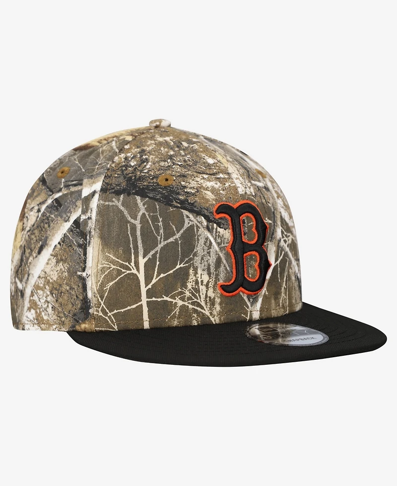 New Era Men's Camo Boston Red Sox Realtree Orange Pop 9FIFTY Snapback Hat