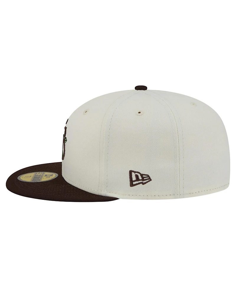 New Era Men's White/Brown San Diego Padres Blossom 59FIFTY Fitted Hat
