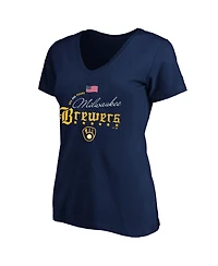 Fanatics Plus Milwaukee Brewers Usa 250 Years V-Neck T-Shirt