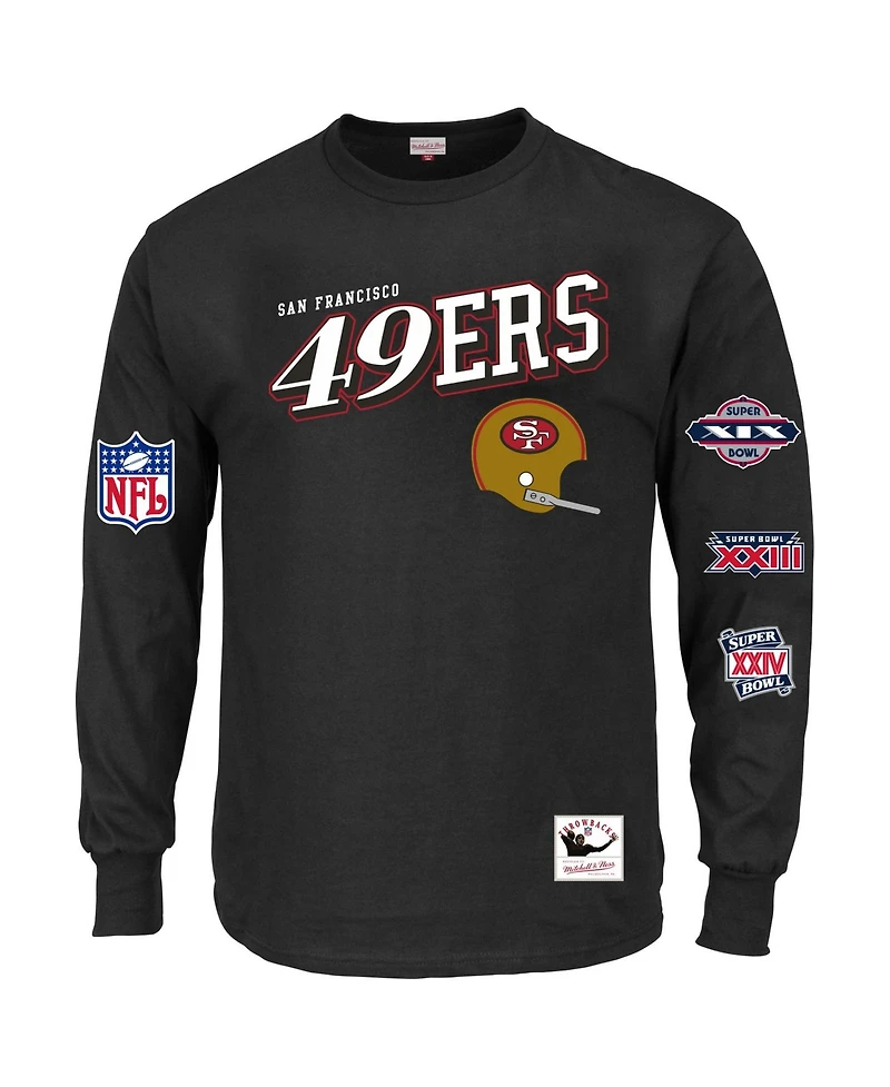 Mitchell & Ness Men's Black San Francisco 49ers Big & Tall Training Camp Long Sleeve T-Shirt