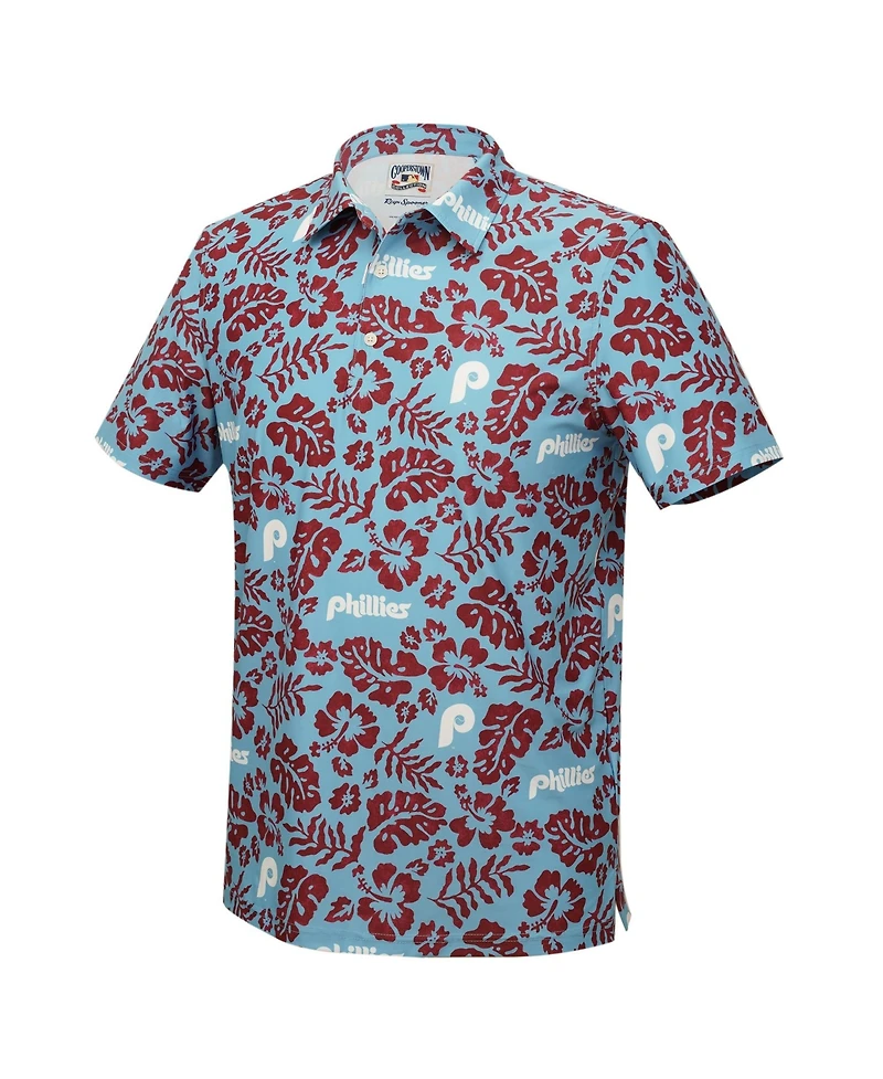 Reyn Spooner Men's Philadelphia Phillies Cooperstown Pua Four-Way Stretch Floral-Print Polo Shirt