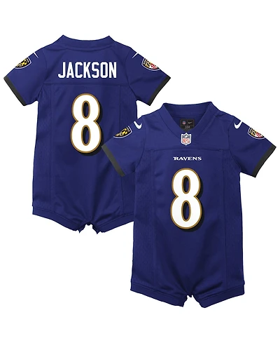 Nike Baby Boys and Girls Lamar Jackson Purple Baltimore Ravens Romper Game Jersey