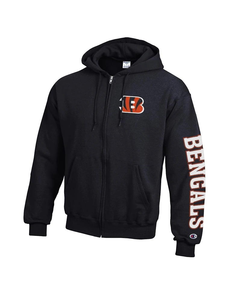 Champion Men's Cincinnati Bengals Powerblend Full-Zip Fleece Hoodie