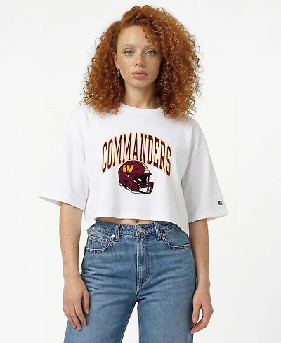 Champion Women's Washington Commanders Boyfriend-Cropped Graphic T-Shirt