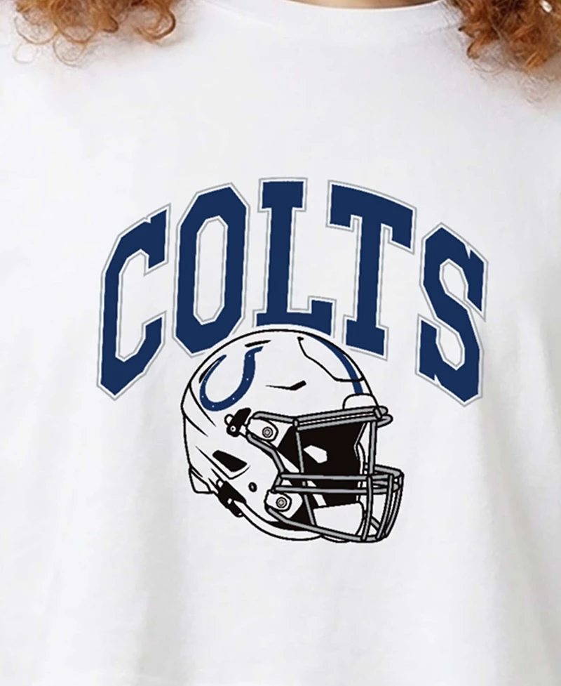 Champion Women's Indianapolis Colts Boyfriend Cropped Oversized T-Shirt
