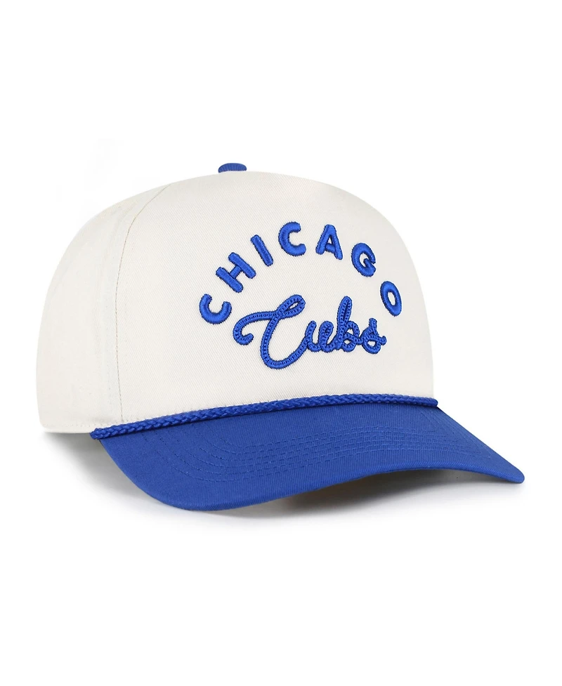'47 Brand Men's Natural/Royal Chicago Cubs Rope Script Hitch Adjustable Hat