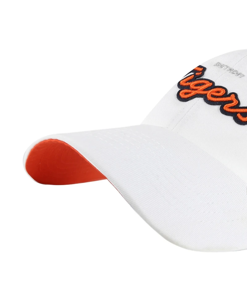 '47 Brand Women's White Detroit Tigers Trendy Script Clean Up Adjustable Hat