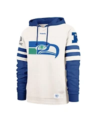 '47 Brand Men's Cream Seattle Seahawks Split Zone Cornerback Duo Lacer Hoodie