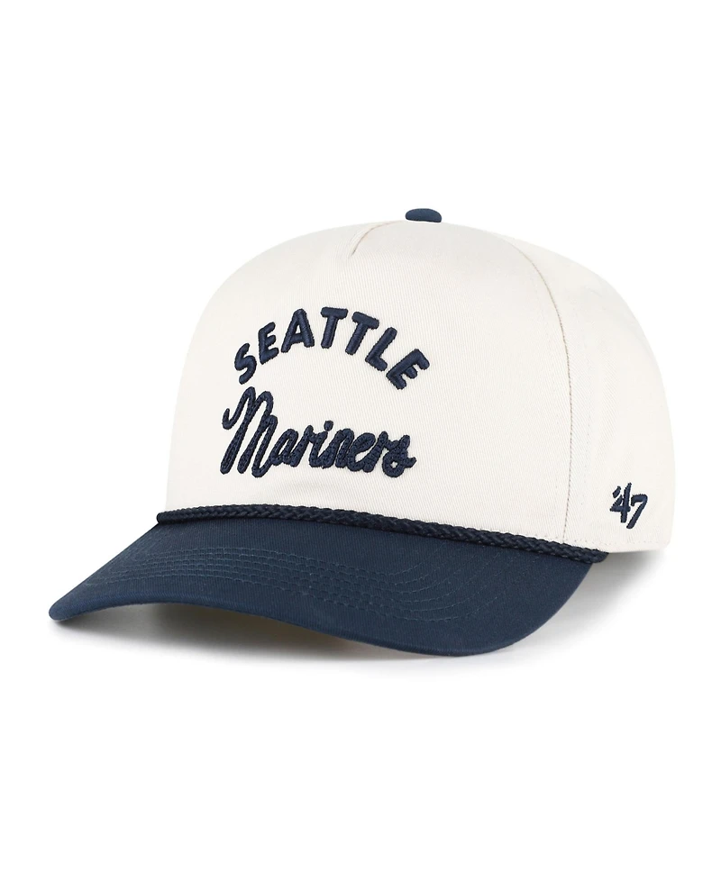 '47 Brand Men's Natural/Navy Seattle Mariners Rope Script Hitch Adjustable Hat