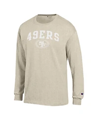 Champion Men's Heather Oatmeal San Francisco 49ers White Ink Jersey Long Sleeve T-Shirt