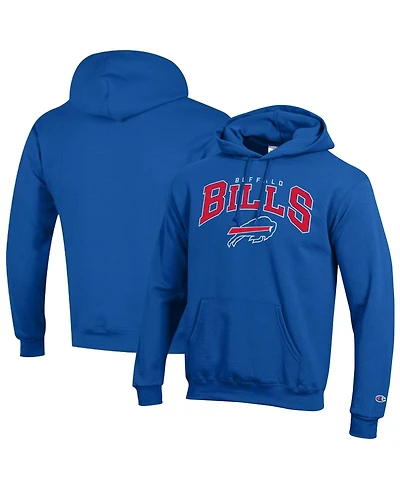 Champion Men's Buffalo Bills Powerblend Arch Over Logo Classic Fit Midweight Hoodie