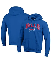 Champion Men's Buffalo Bills Powerblend Arch Over Logo Classic Fit Midweight Hoodie