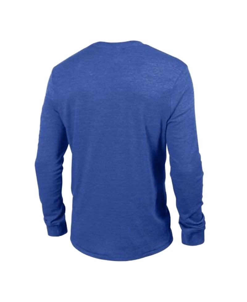 Champion Men's Heather Royal Denver Broncos Ultimate Tri-Blend Long Sleeve T-Shirt