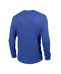 Champion Men's Heather Royal Denver Broncos Ultimate Tri-Blend Long Sleeve T-Shirt