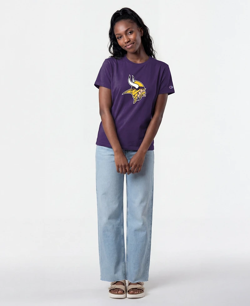 Champion Women's Minnesota Vikings Crewneck Short-Sleeve Cotton-Blend T-Shirt