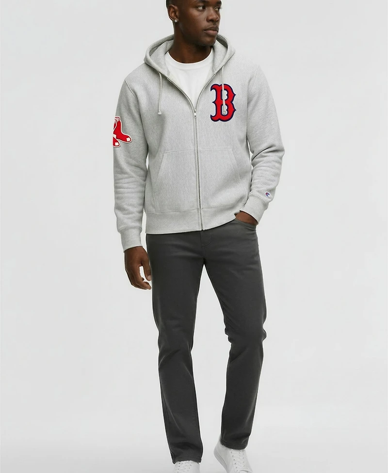 Champion Men's Boston Red Sox Reverse Weave Chenille Full-Zip Hoodie